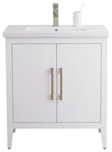Vanity Art Bathroom Vanity With Sink, White, 30", Single Sink, Brushed Nickel