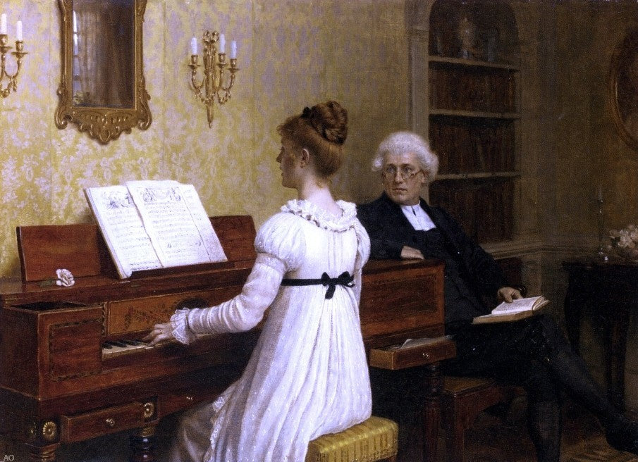 Edmund Blair Leighton The Piano Lesson Wall Decal