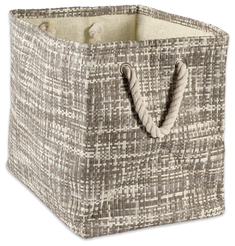 DII Paper Bin Tweed Gray Rectangle Medium 15x10x12"