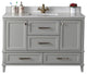 Nera Collection 48" Bath Vanity Quartz Top and Ceramic Sink, Grey, 48"