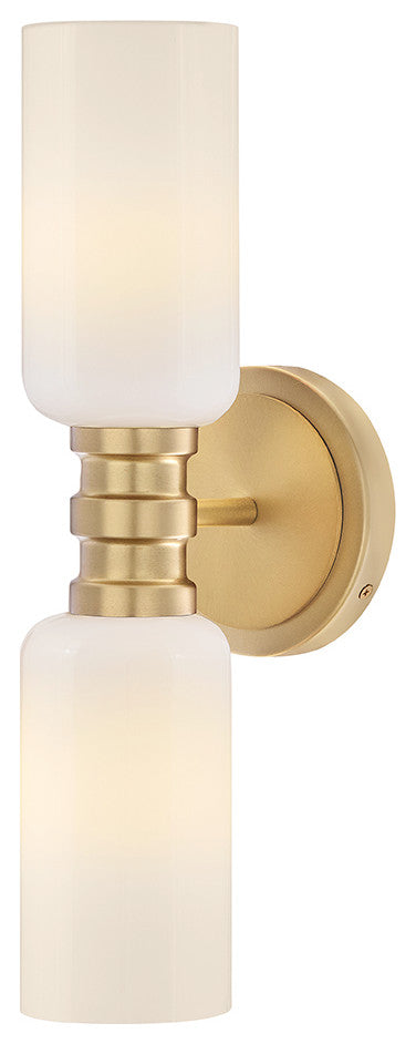 Lark Naomi Medium Two Light Sconce, Lacquered Brass