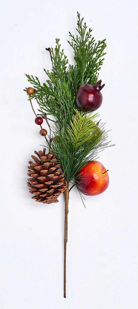 Pine Spray With Apple, 20"