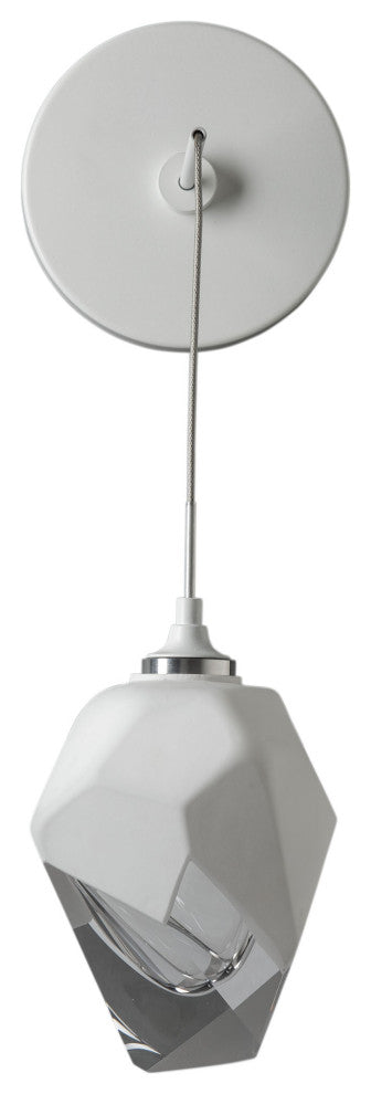Chrysalis Small Low Voltage Sconce White Finish, White Crystal