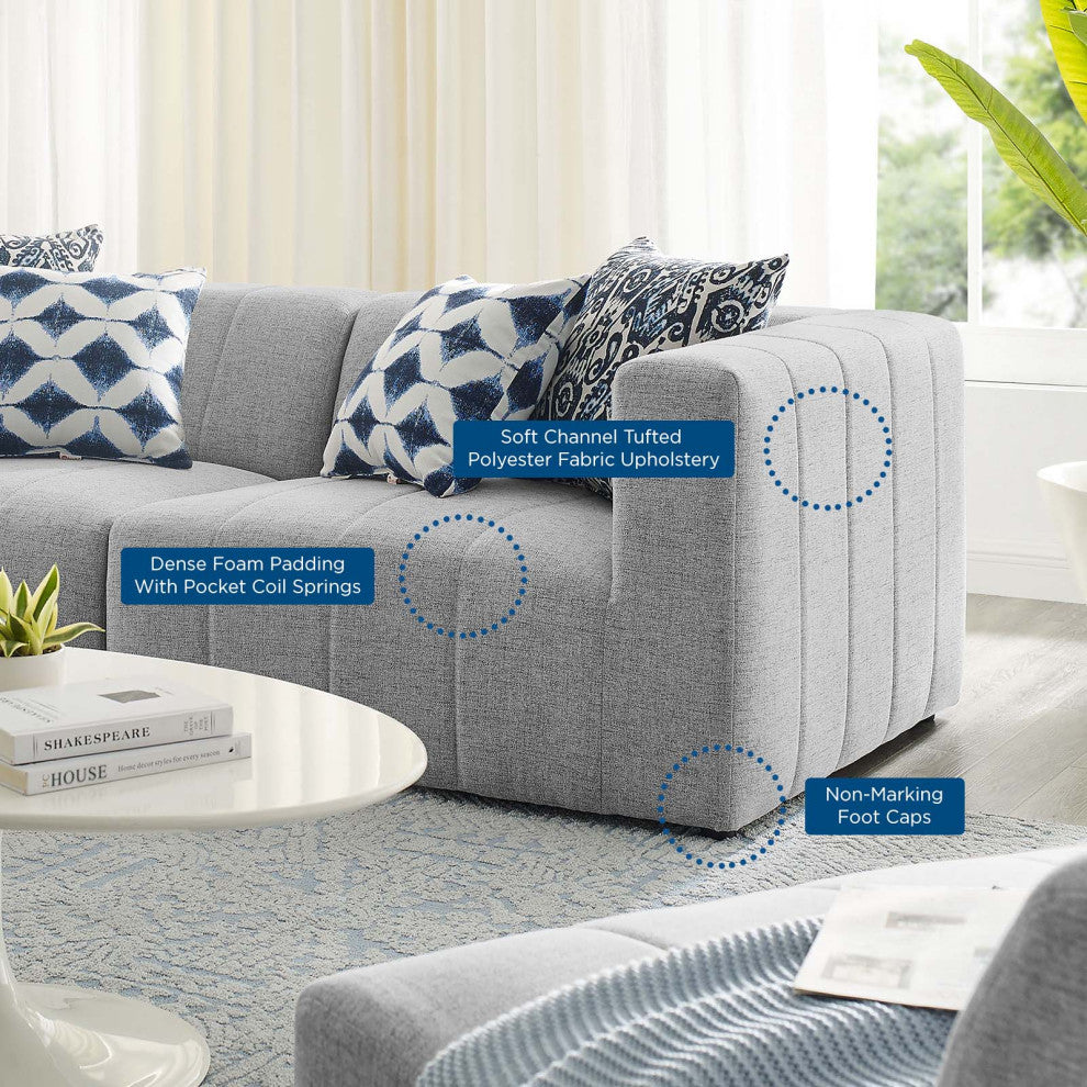 Bartlett Upholstered Fabric Upholstered Fabric 2-Piece Loveseat Light Gray