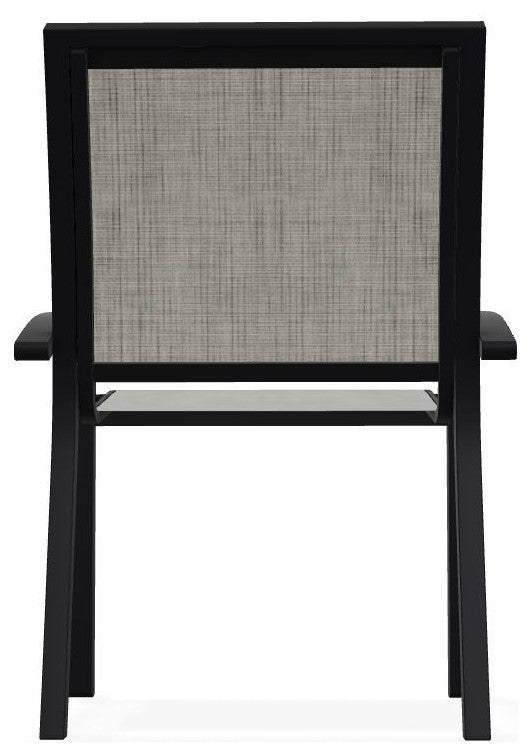 Kendall Sling Stackable Outdoor Dining Chair, Smoke/Black