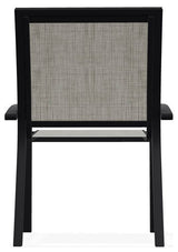 Kendall Sling Stackable Outdoor Dining Chair, Smoke/Black