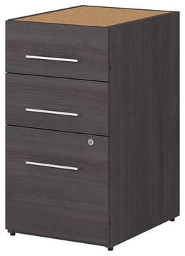 Office 500 16W 3 Drawer File Cabinet in Storm Gray - Engineered Wood