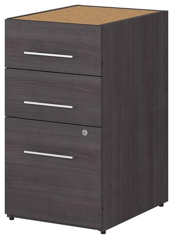 Office 500 16W 3 Drawer File Cabinet in Storm Gray - Engineered Wood