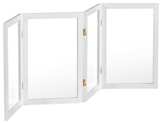 2' Tall Clear Screen, White, 4 Panel