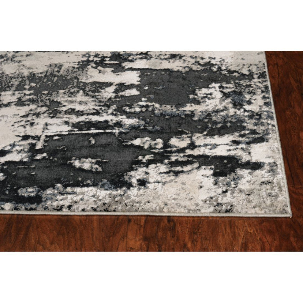 KAS Luna 7121 Silver Charcoal Eclipse Area Rug, 6'x9'