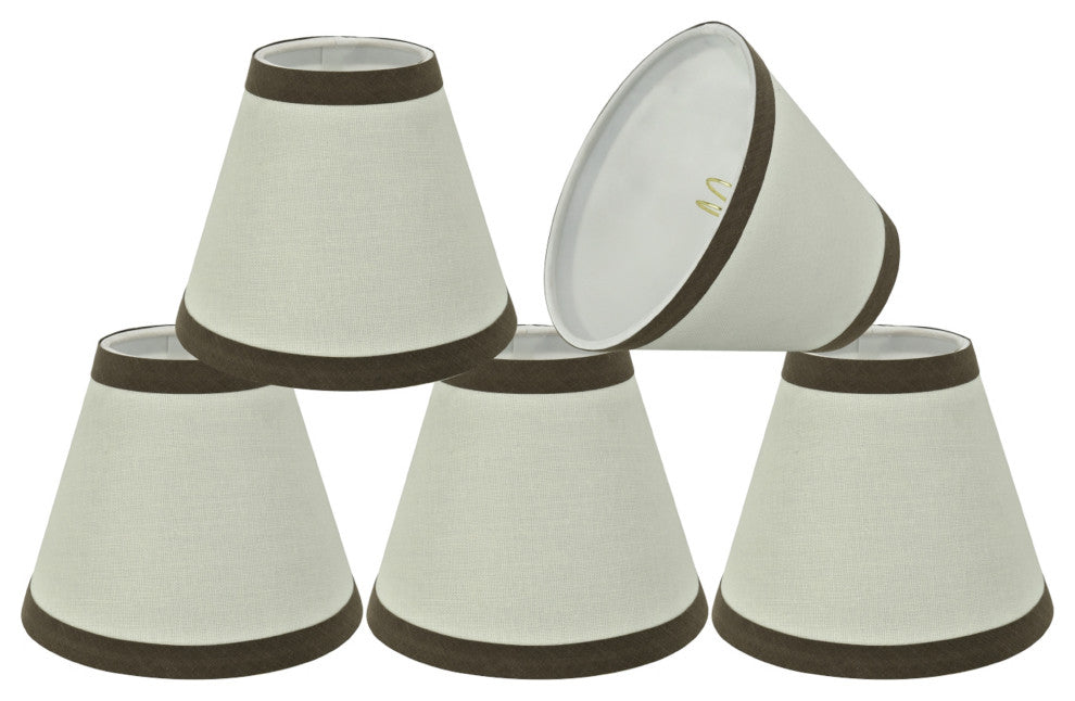 32043-5 Small Hardback Empire Chandelier Clip On Lamp Shade Off White 3"x6"x5"