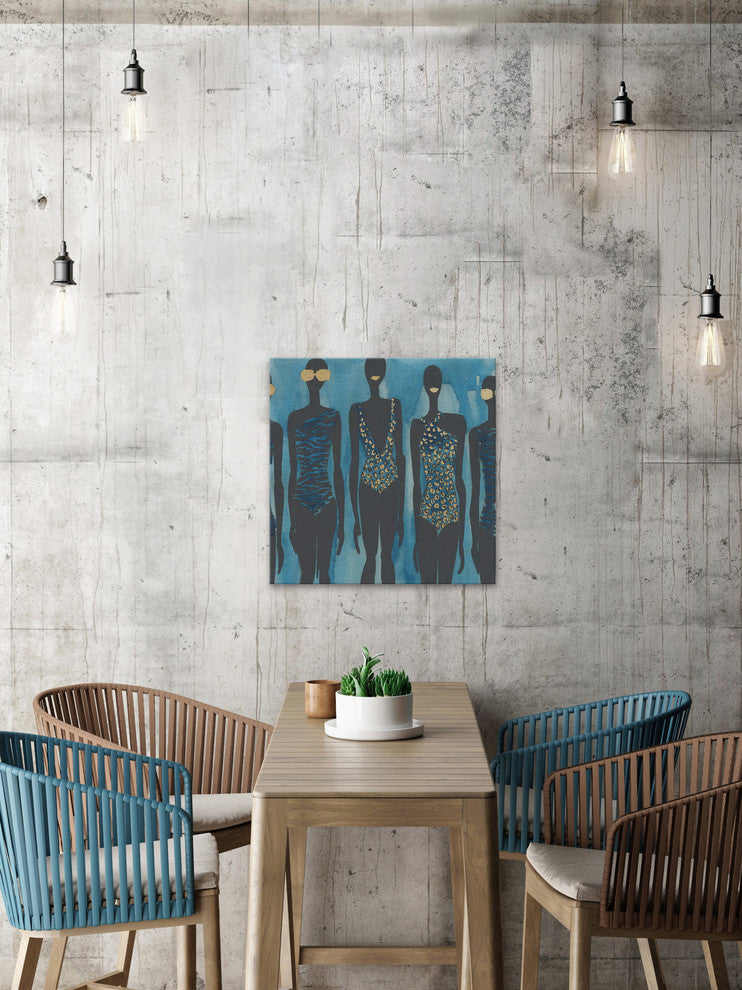"Bikini Class II" Painting Print on Wrapped Canvas, 40"x40"