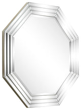 Beveled Multi Faceted Octagons Wall Mirror, 1" Beveled Center, Wood Frame