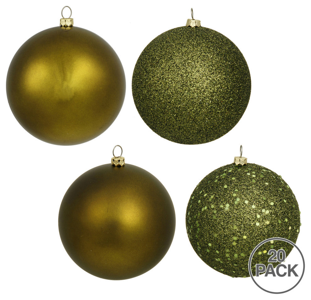 2.75" Olive 4 Finish Orn Asst 20/Box