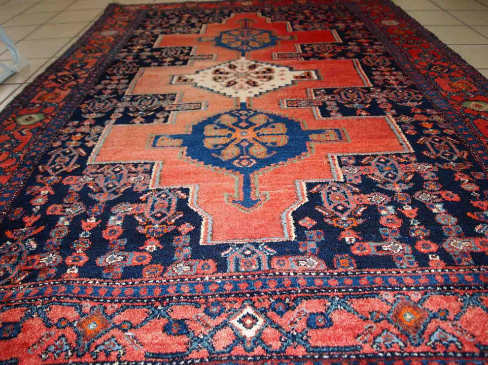 Handmade Vintage Persian Senneh Rug, 3.9'x5.5', 119cmx169cm 1960s