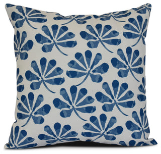 18x18", Ina, Floral Print Pillow, Blue