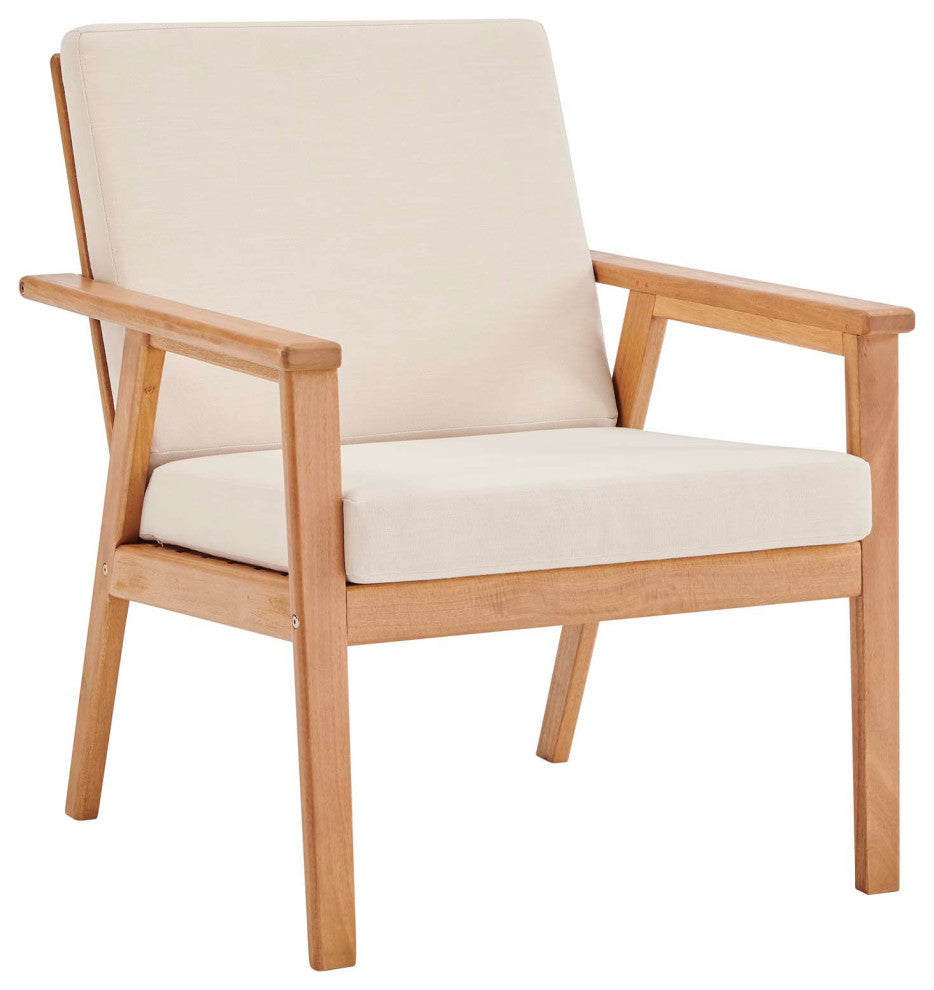 Vero Ash Wood Outdoor Patio Armchair-Natural Beige