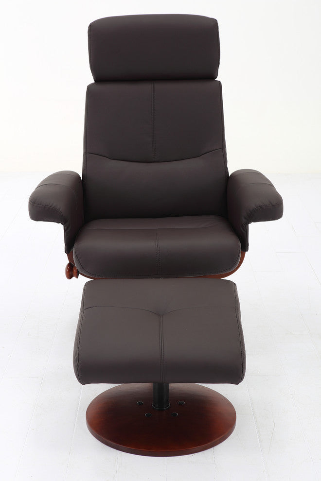 Roma Recliner in Brown Polyurethane by "Comfort Chair" Collection, Brown