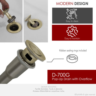 STYLISH Brushed Gold Pop-Up Bathroom Sink with Overflow Set of Two