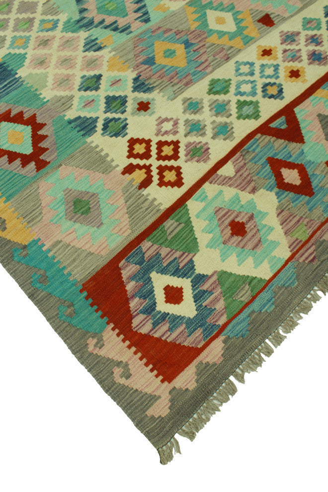 Sangat Kilim Aarif Ivory/Gray Rug, 8'5x11'3