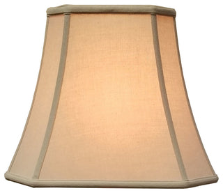 Royal Designs Rectangle Cut Corner Lamp Shade, Linen Beige, 10x18x13.25
