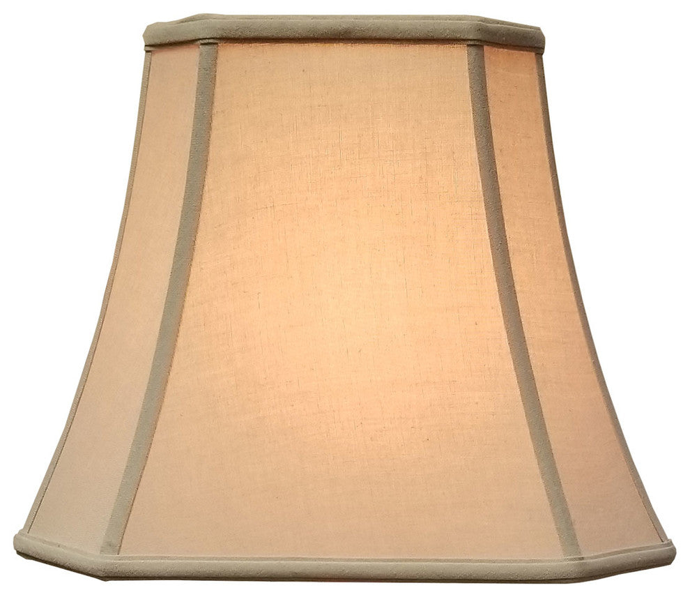 Royal Designs Rectangle Cut Corner Lamp Shade, Linen Beige, 10x18x13.25
