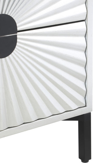 Glitz Antique Silver and Matte Black Side Table