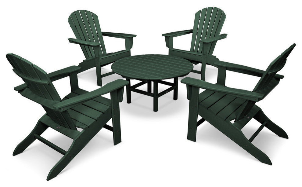 Polywood South Beach 5-Piece Conversation Group, Green