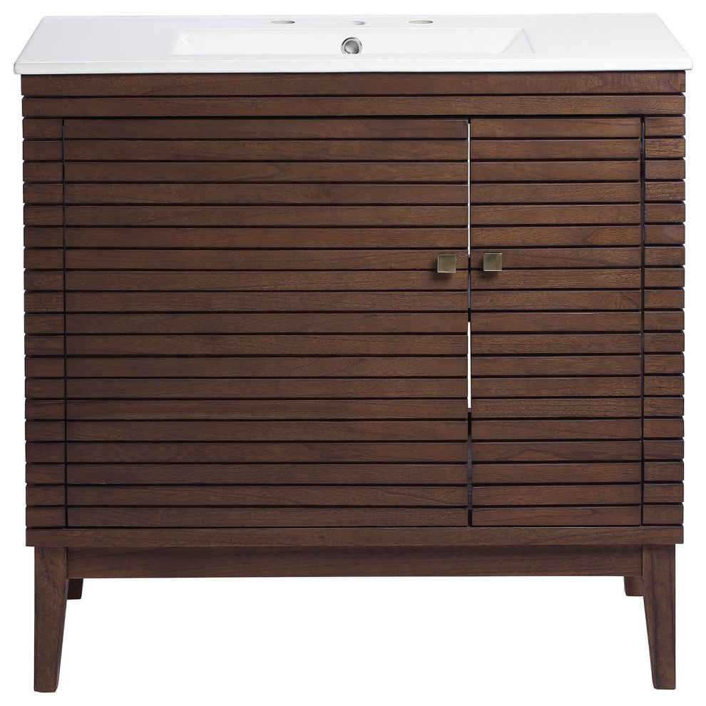 Ledger 36" Bathroom Vanity Walnut White -5115