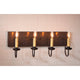 Four Arm Vanity Light With Stars, Blackened Tin