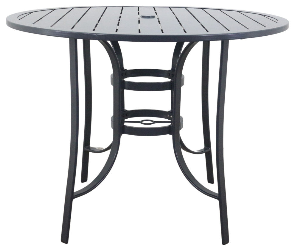 Courtyard Casual Santa Fe 5-Piece 48" Round Balcony Height Dining Set, Dark Gray