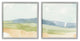 Watercolor Hills Abstract Landscape Blue Green Brown Tones,17 x 17