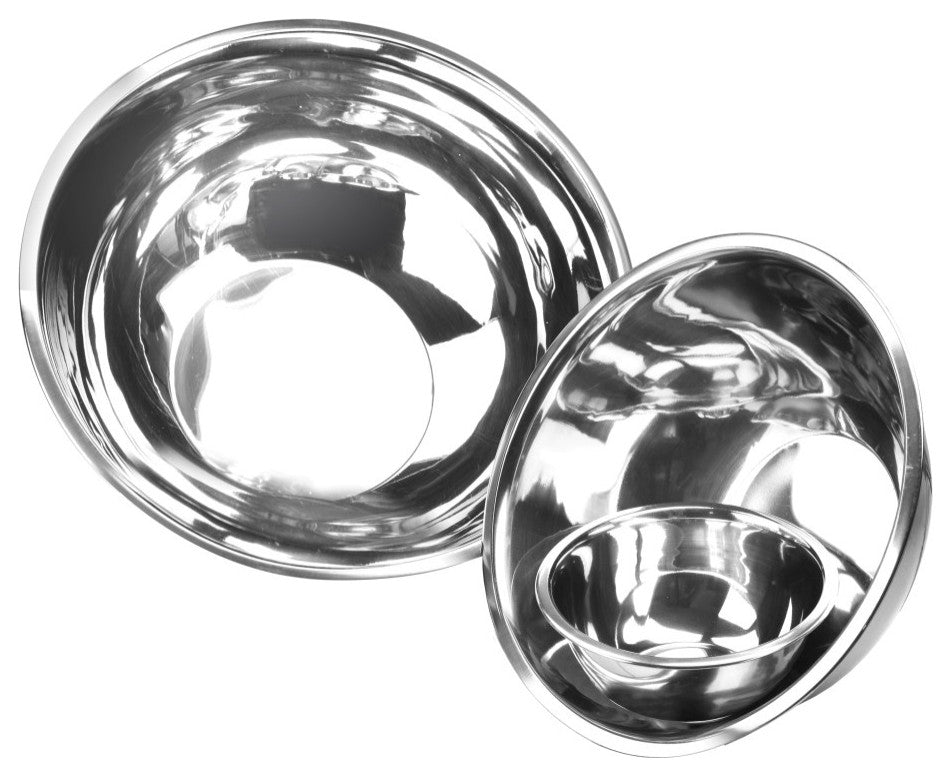 Deep Heavy Duty Stainless Steel Mixing Bowls, Set of 3