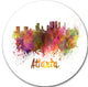 Atlanta Skyline, Cityscape Round Metal Wall Art, 23"