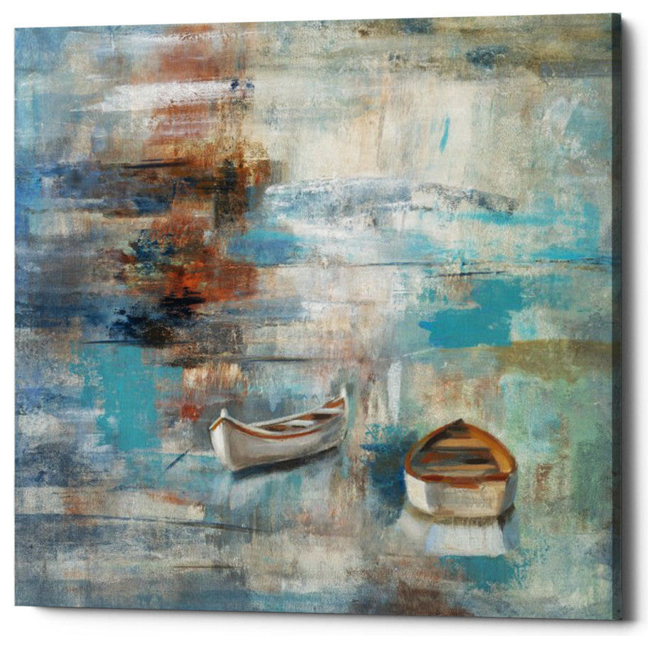 Epic Graffiti "Calm Sea" by Silvia Vassileva, Giclee Canvas Wall Art, 37"x37"