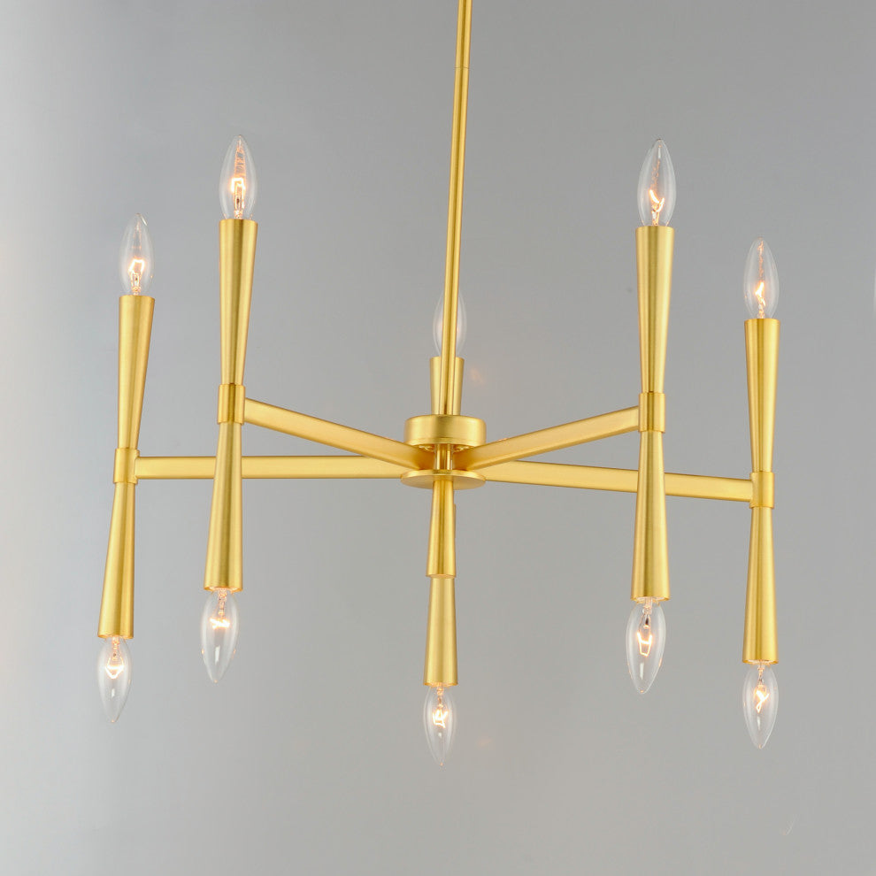 Maxim Lighting Rome 10-Light Chandelier, Satin Brass, 24625SBR
