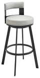 Flynn Swivel Counter or Bar Stool in Faux Leather and Metal