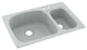 Swan 33x22x9 Solid Surface Kitchen Sink, 2-Hole, Tahiti Gray