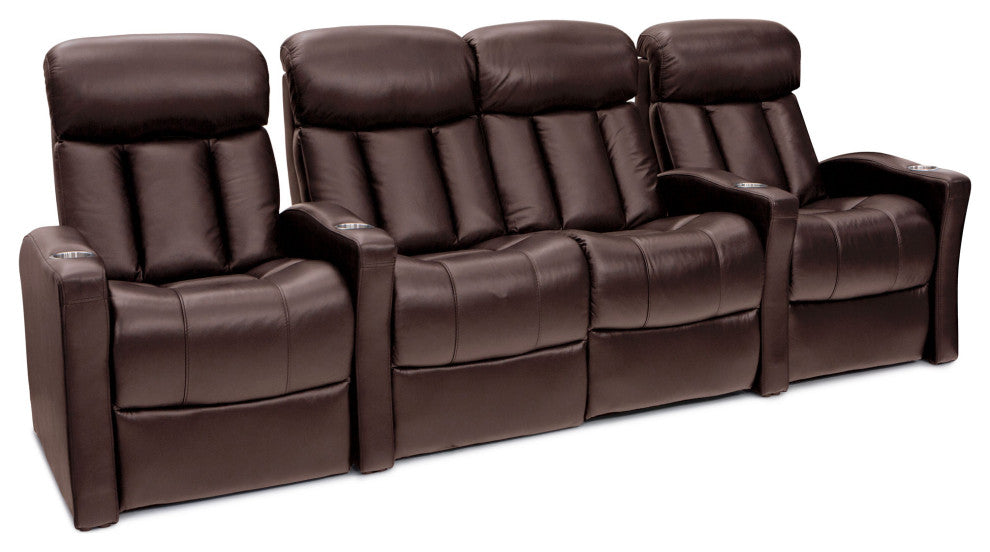 Seatcraft Baron Home Theater Seating, Brown, Row of 4 With Loveseat