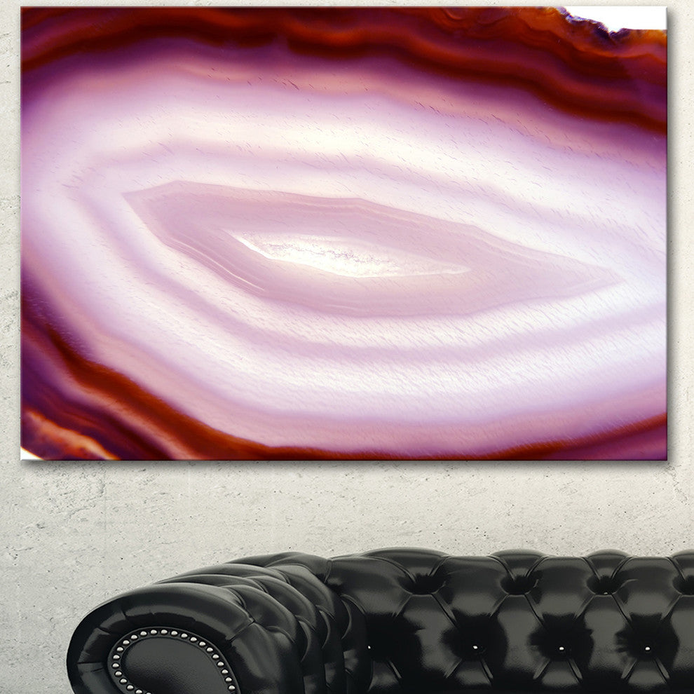 Pink Agate Geode Geological Crystals, Large Abstract Canvas Artwork, 60"x28"
