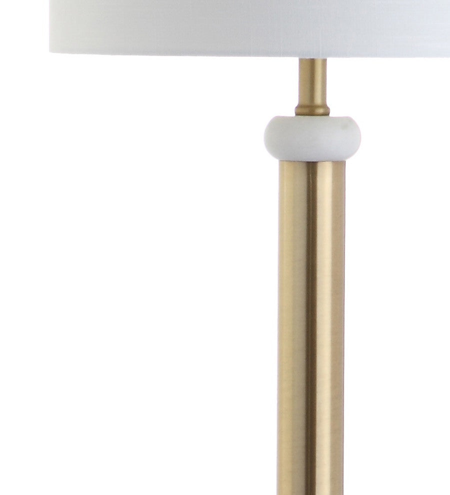 Gregory Metal, Marble LED Floor Lamp, Brass Gold, White, 60.5"