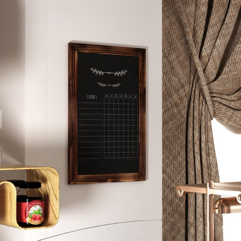 Canterbury Wall Mount Magnetic Chalkboard Sign Set-20" x 30", Torched Brown, 20" X 30"