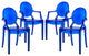 Modern Blue Casper Dining Armchairs Set of 4