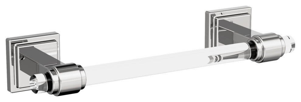 Amerock Glacio Contemporary Towel Bar, Clear/Chrome, 8" Center-to-Center