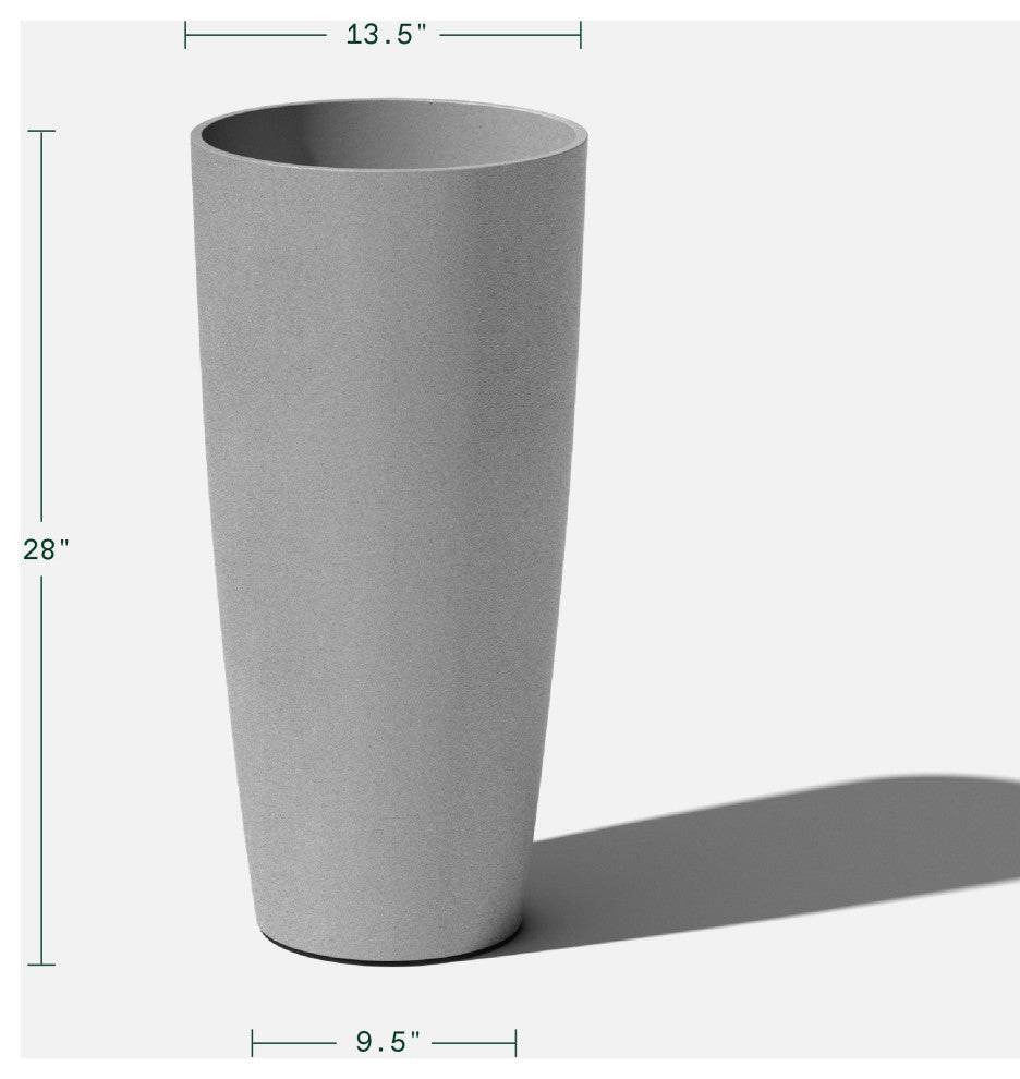 Veradek Pure Series Selena 28" Planter, Gray, 28 in. - Two Pack