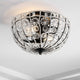 Billie 12" Crystal Flower LED Semi-Flush Mount, Black and Clear