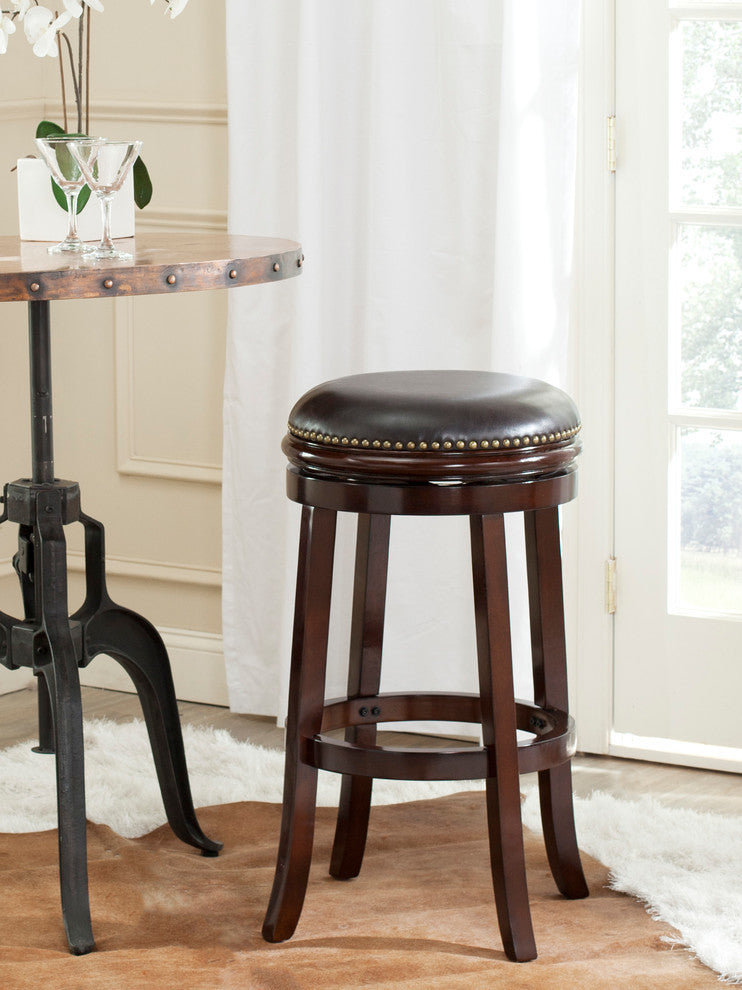 Safavieh Biagio Swivel Barstool, Sierra Brown, Brown Seat