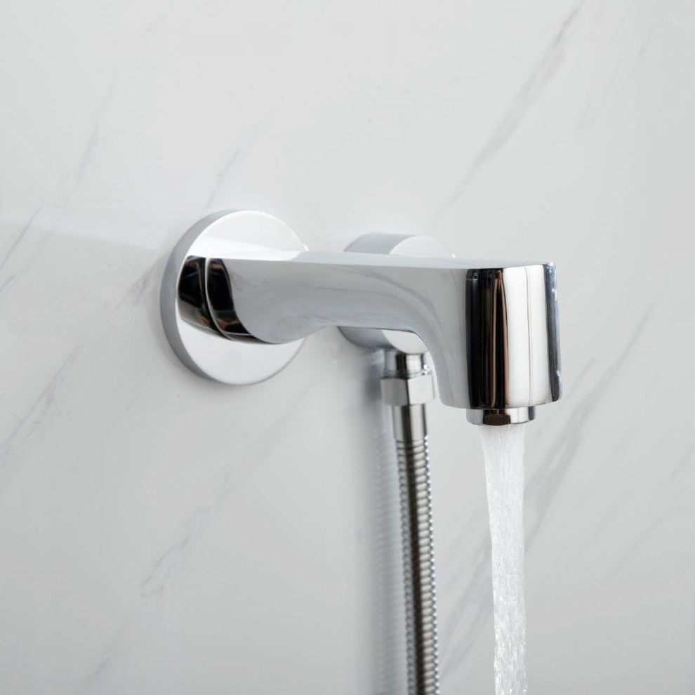 Luviah Set 8" Chrome Round Rain Shower and Handheld