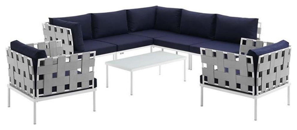 Harmony 8-Piece Outdoor Patio Aluminum Sectional Sofa Set