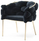 Black Geo Velvet and Champagne Gold Velvet Dining Chair